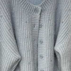 Lost + Wander Light Gray Knit Cardigan